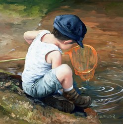 Catch Of The Day by Keith Proctor - Original Painting on Stretched Canvas sized 28x28 inches. Available from Whitewall Galleries